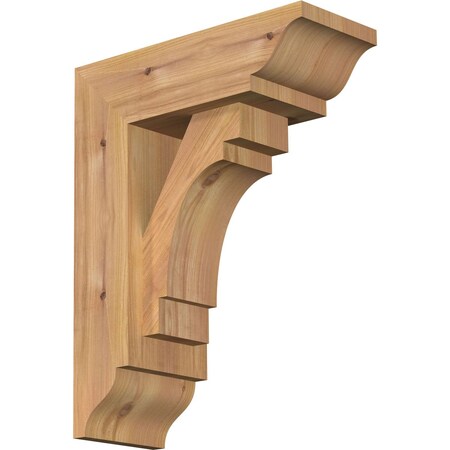 Ekena Millwork Merced Traditional Smooth Bracket w/ Offset Brace, Western Red Cedar, 5 1/2"W x 14"D x 18"H BKT0604X14X18MRC01SWR